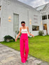 Women High Quality High Waisted Straight Cut Trousers